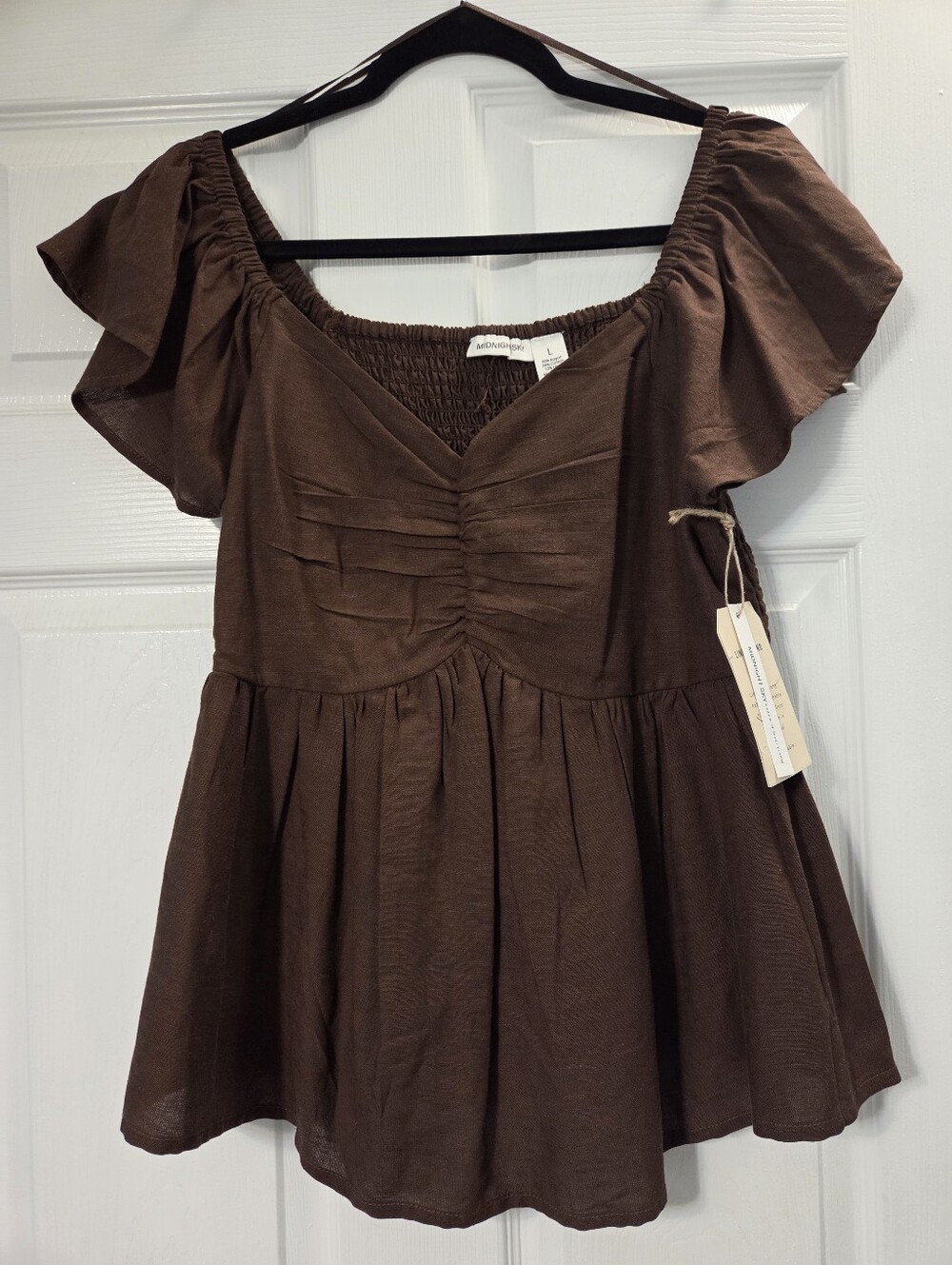 NWT Brown Babydoll Top